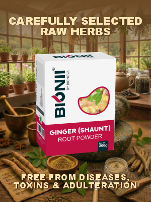 Bionii Ginger (Shaunt) Powder 200g – Organically Processed Ginger Powder for Herbal Tea & Topical Use
