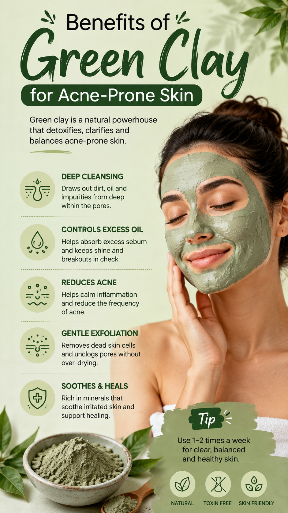 Benefits of Green Clay for Acne-Prone Skin | Pimple & Oily Skin Care