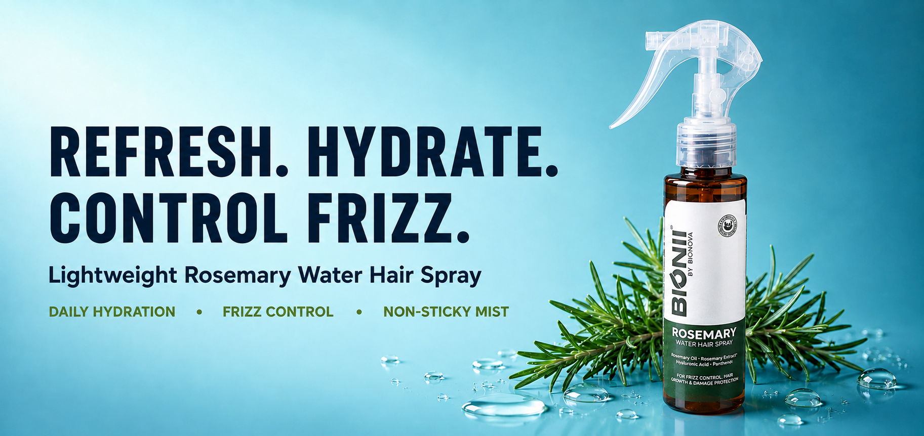 Rosemary Water Hair Spray for Frizz Control: A Lightweight Way to Refresh and Manage Your Hair