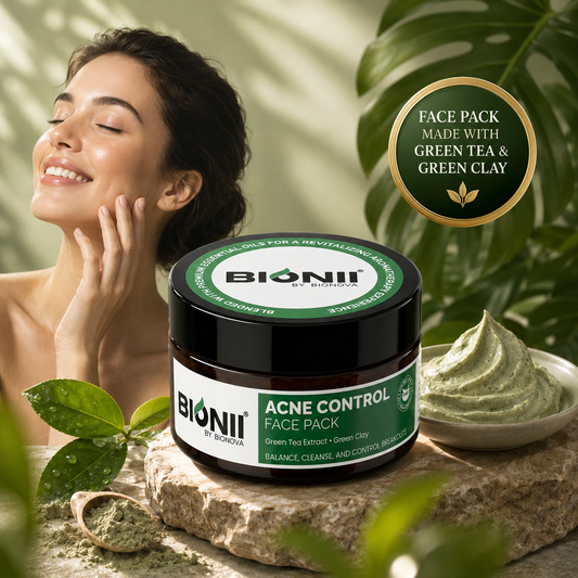 Acne Control Face Pack with Green Tea & Green Clay for Clear Skin