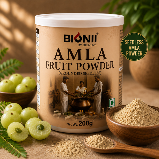 Bionii Amla Powder 200g - Organically Processed Amla Fruit Powder for Herbal Tea & Topical Use