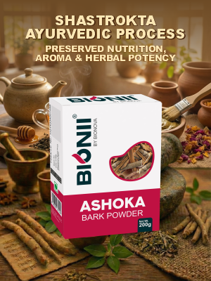 Bionii Ashoka Powder 200g – Organically Processed Ashoka Bark Powder for Herbal Tea & Topical Use