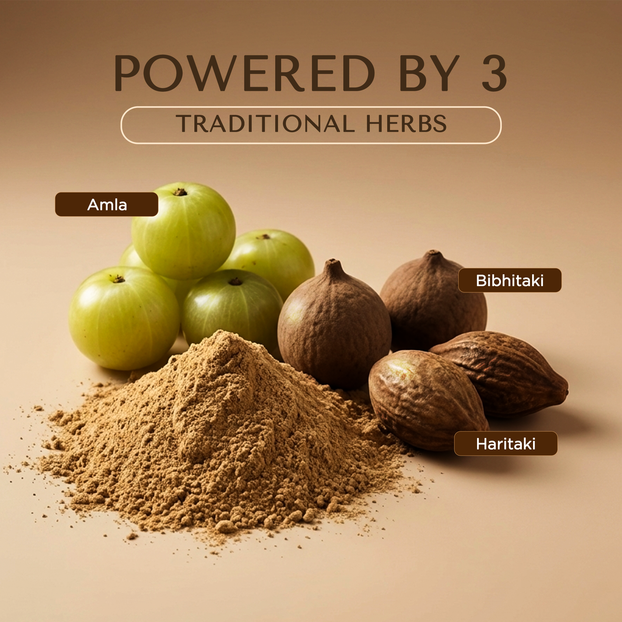Bionii Triphala Powder 200g – Organic Amla, Bibhitaki & Haritaki Blend for Tea & Topical Use