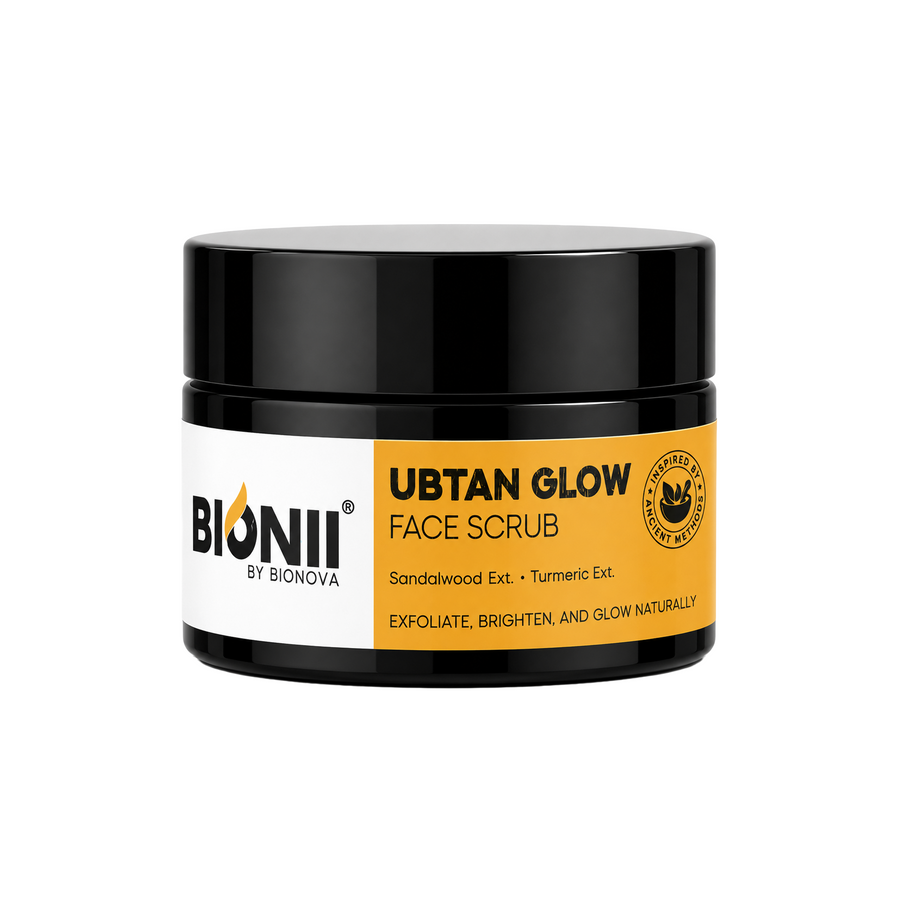 Bionii Ubtan Glow Face Scrub with Sandalwood & Turmeric for radiant skin