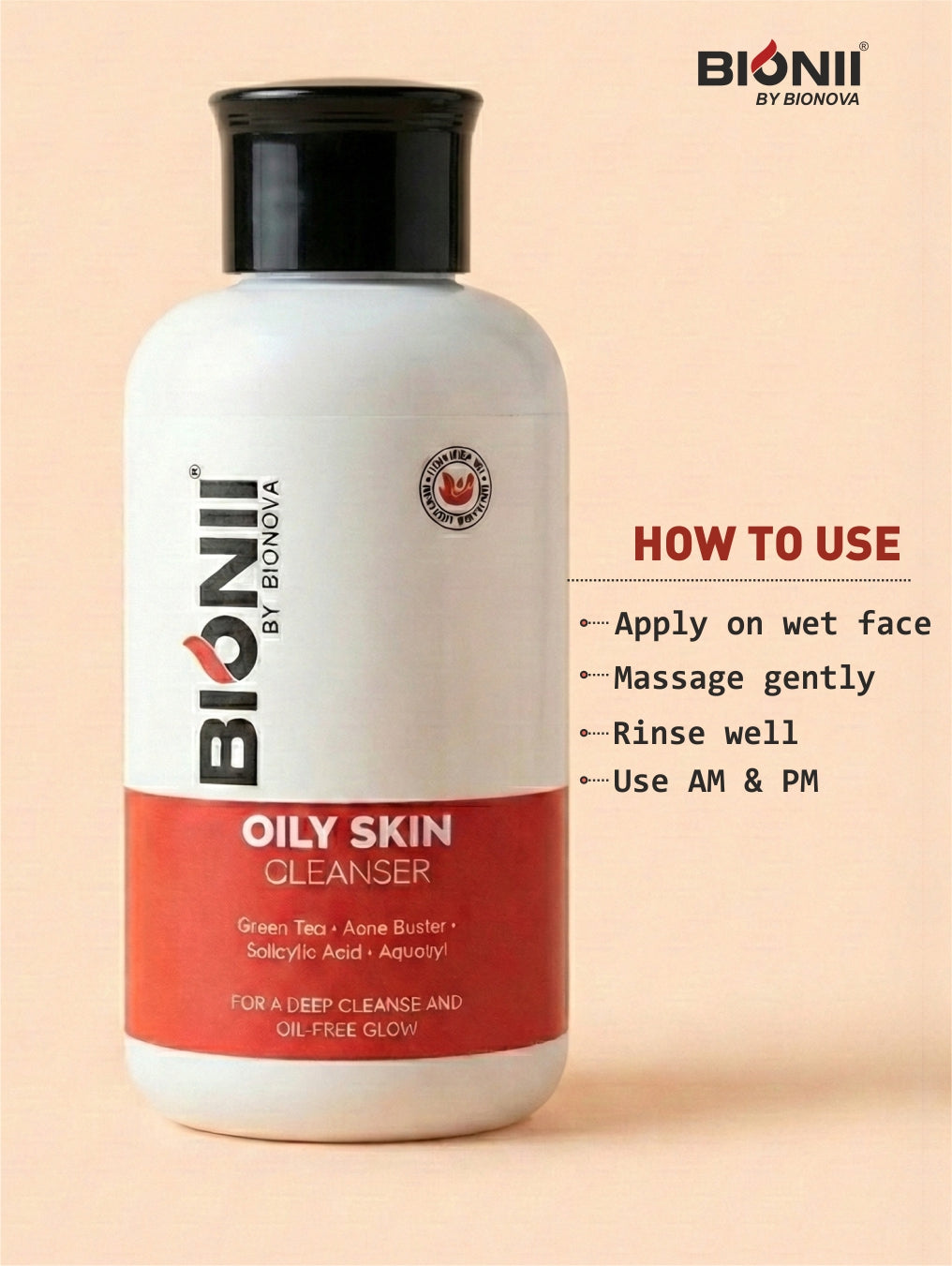 Oily Skin Cleanser 100g with green tea for deep cleansing without dryness