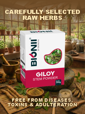 Bionii Giloy Powder 200g – Organically Processed Giloy Stem Powder for Herbal Tea & Topical Use