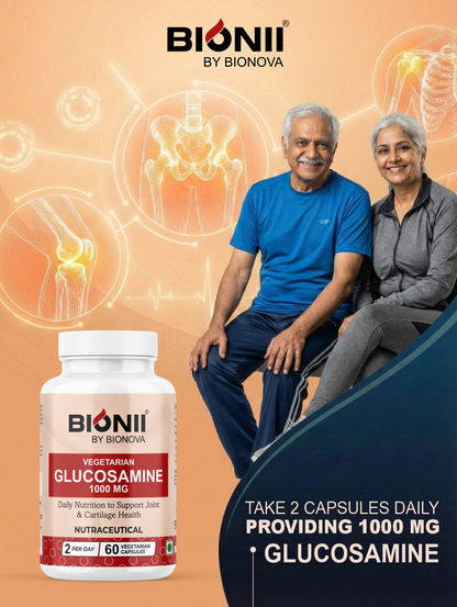 GLUCOSAMINE Vegetarian 1000 mg Capsules (60 Capsules) – Daily joint & cartilage support