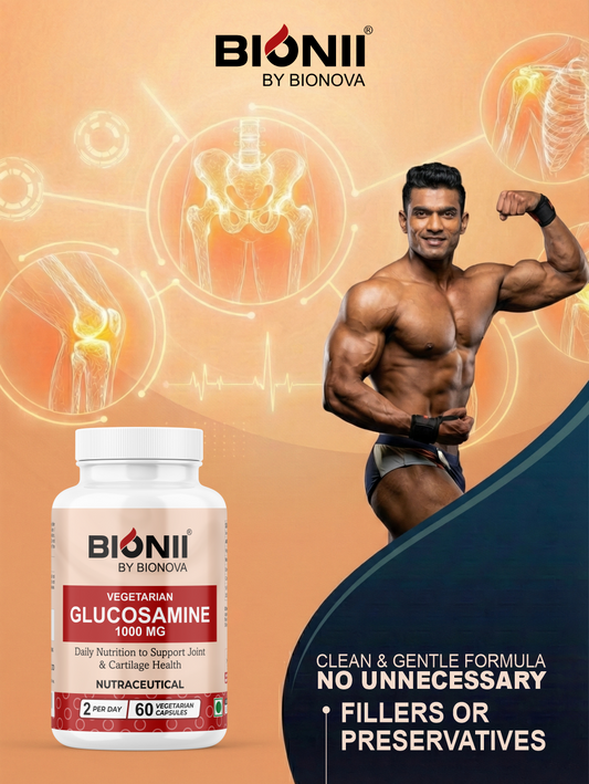 GLUCOSAMINE Vegetarian 1000 mg Capsules (60 Capsules) – Daily joint & cartilage support
