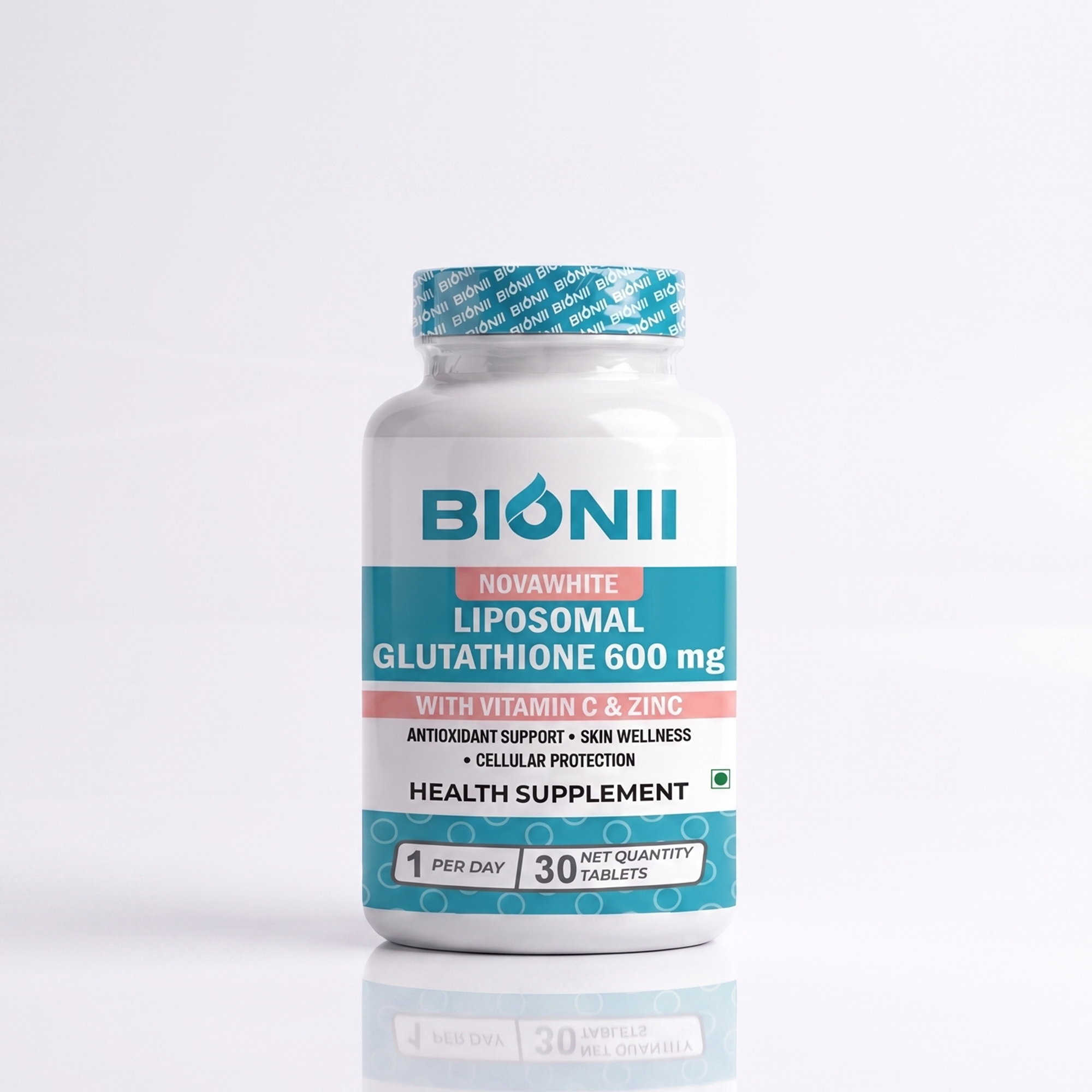 Novawhite Liposomal Glutathione 600 mg with Vitamin C & Zinc – 30 Tablets