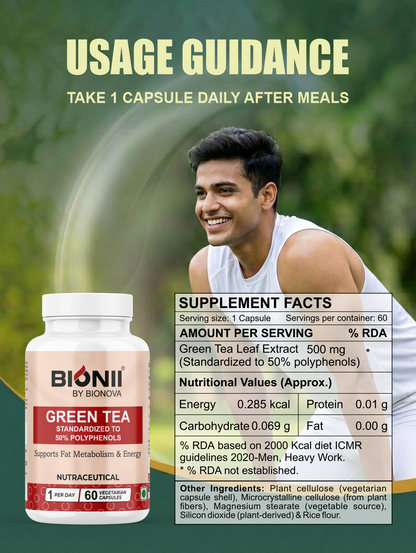 Green Tea Capsules (60 Capsules) – Natural support for fat metabolism & daily energy