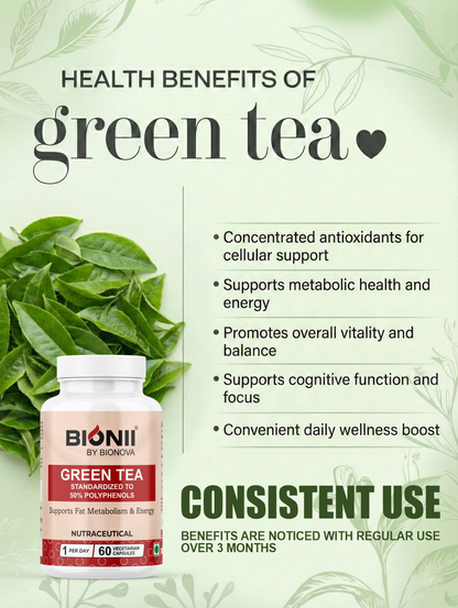 Green Tea Capsules (60 Capsules) – Natural support for fat metabolism & daily energy
