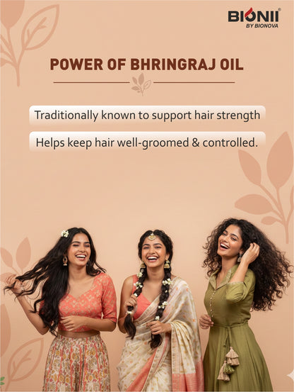 Bionii Herbal Hair Gel 180g – Bhringraj Hair Gel with Macadamia Oil for Strong Hold & Healthy Shine