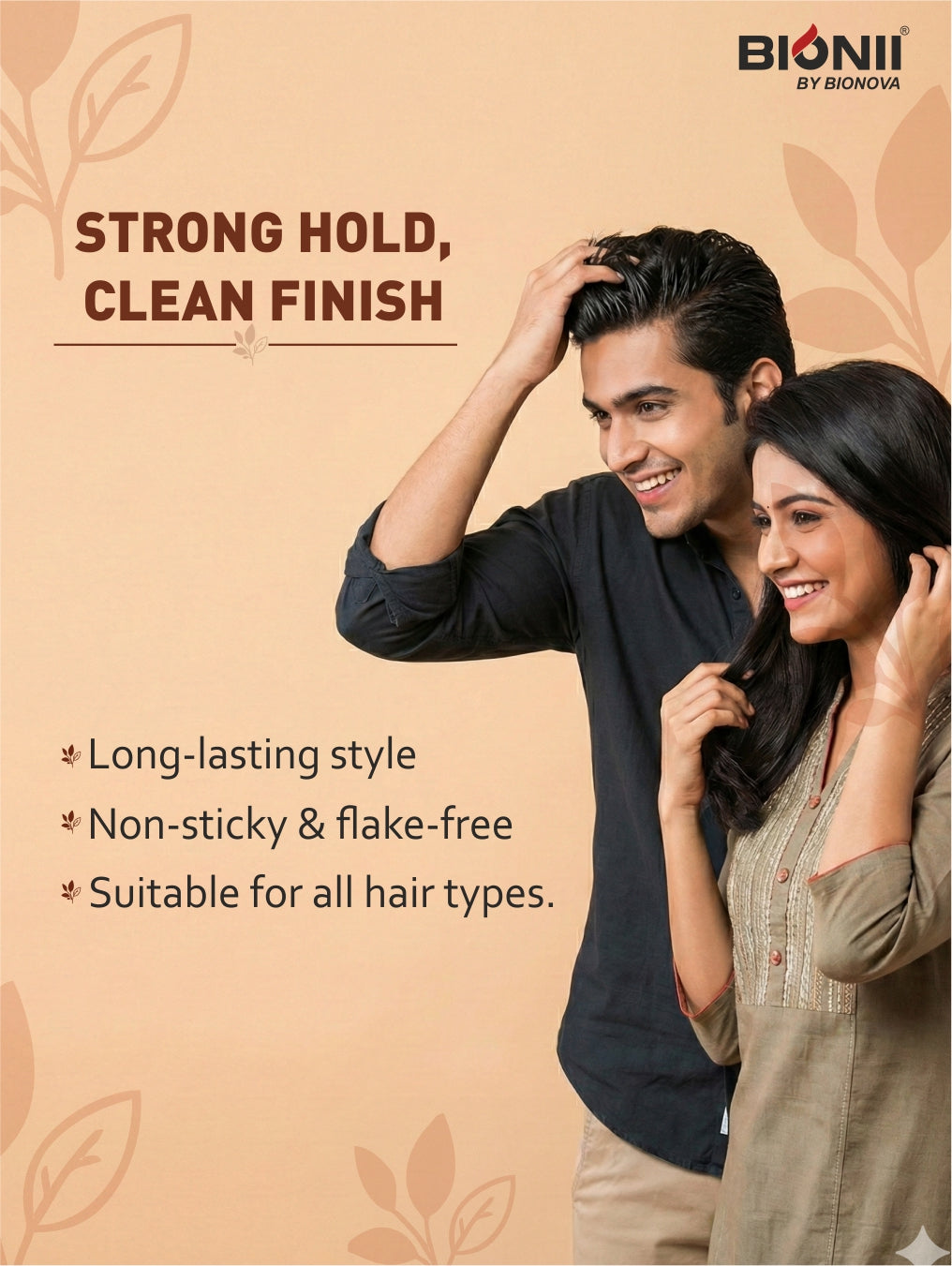 Bionii Herbal Hair Gel 180g – Bhringraj Hair Gel with Macadamia Oil for Strong Hold & Healthy Shine