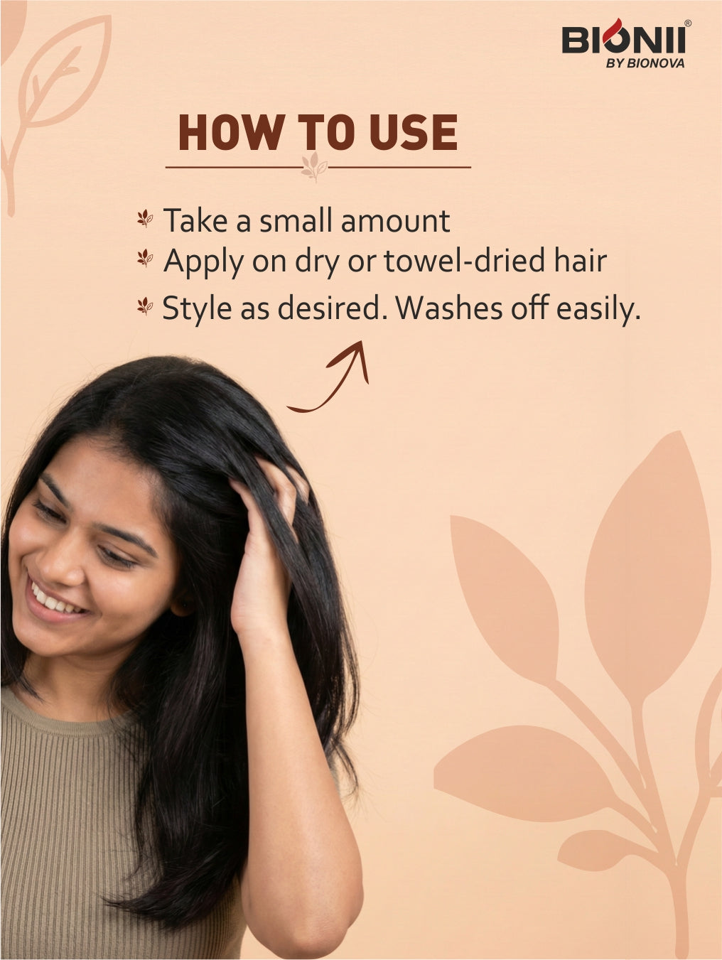 Bionii Herbal Hair Gel 180g – Aloe Vera Hair Gel with Coconut Oil for Smooth, Shiny, Frizz-Free Hair