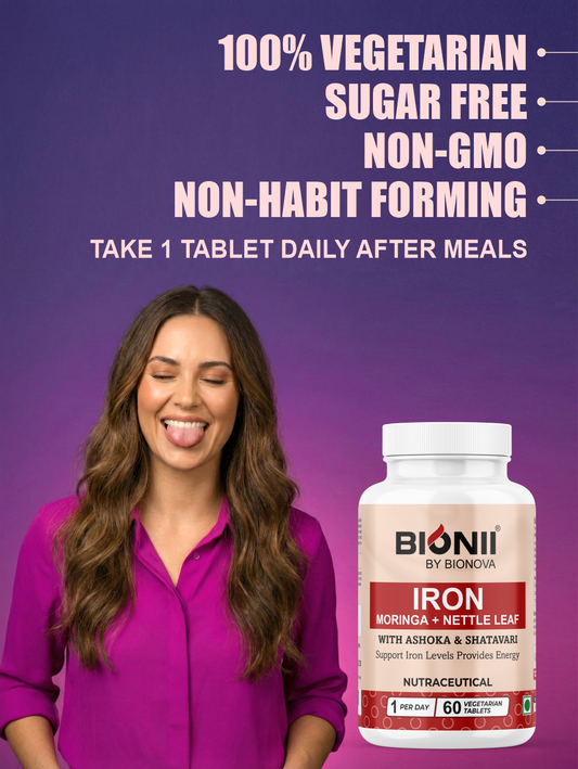 Iron Moringa + Nettle Leaf Tablets (60 Tablets) – Natural iron support for energy & vitality