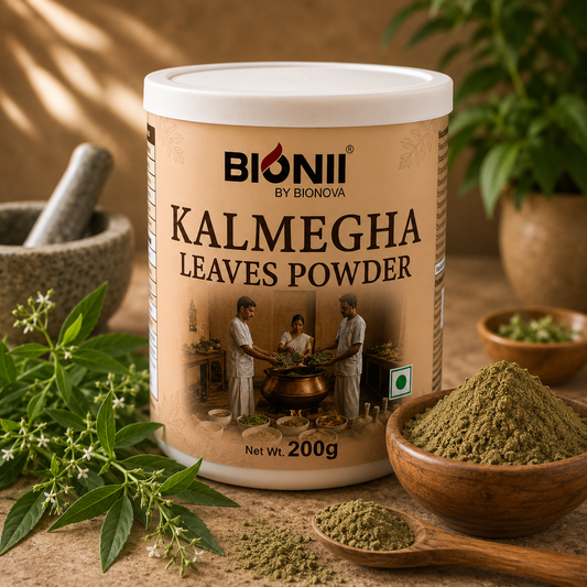 Bionii Kalmegha Leaves Powder 200g – Organically Processed Kalmegha Powder for Tea & Topical Use