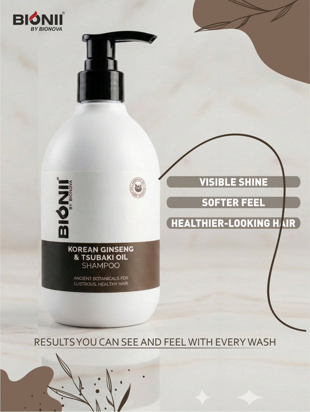Korean Ginseng & Tsubaki Oil Shampoo for Soft, Shiny Hair – 250 ml