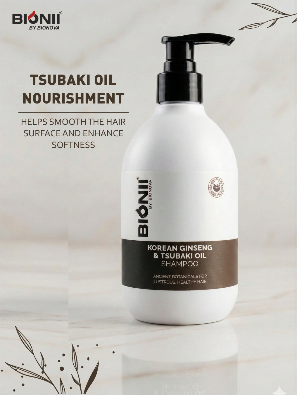 Korean Ginseng & Tsubaki Oil Shampoo for Soft, Shiny Hair – 250 ml