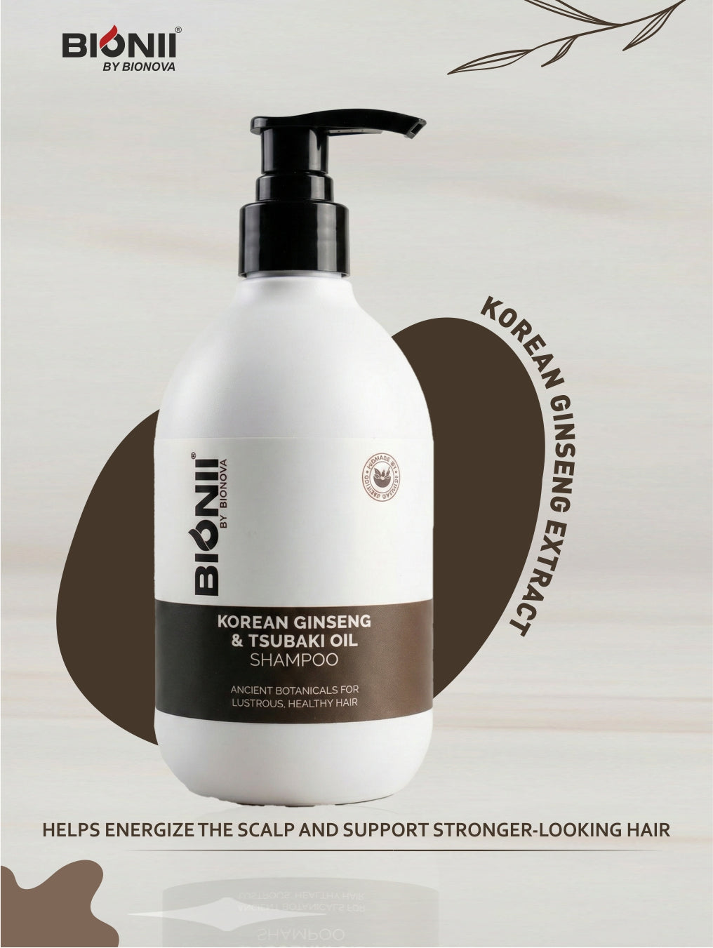 Korean Ginseng & Tsubaki Oil Shampoo for Soft, Shiny Hair – 250 ml