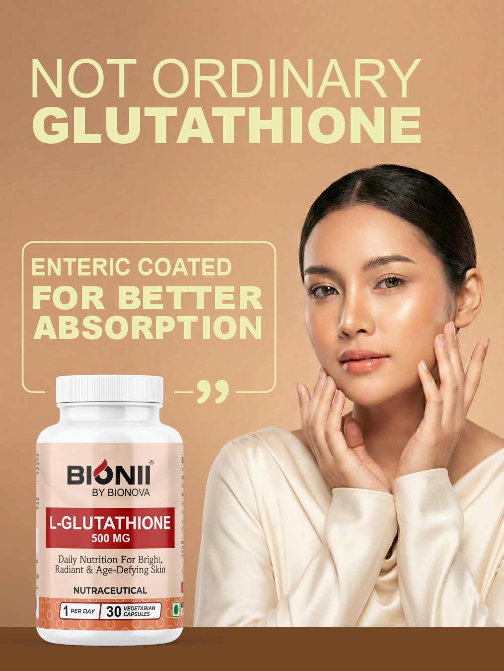 L-Glutathione 600 mg Capsules (30 Capsules) – Daily nutrition for bright, radiant skin