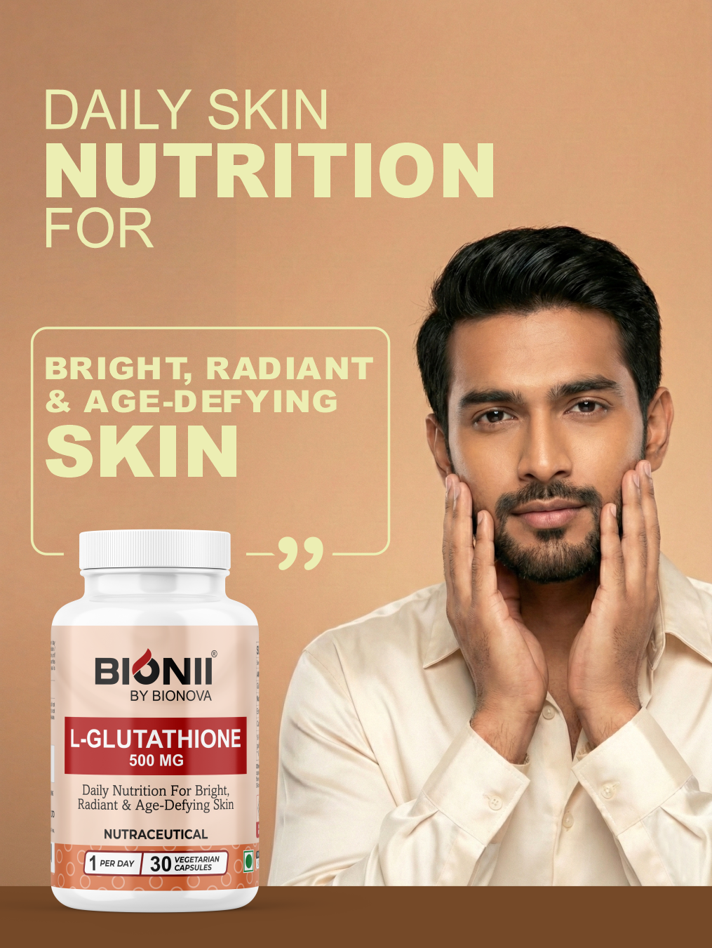 L-Glutathione 600 mg Capsules (30 Capsules) – Daily nutrition for bright, radiant skin