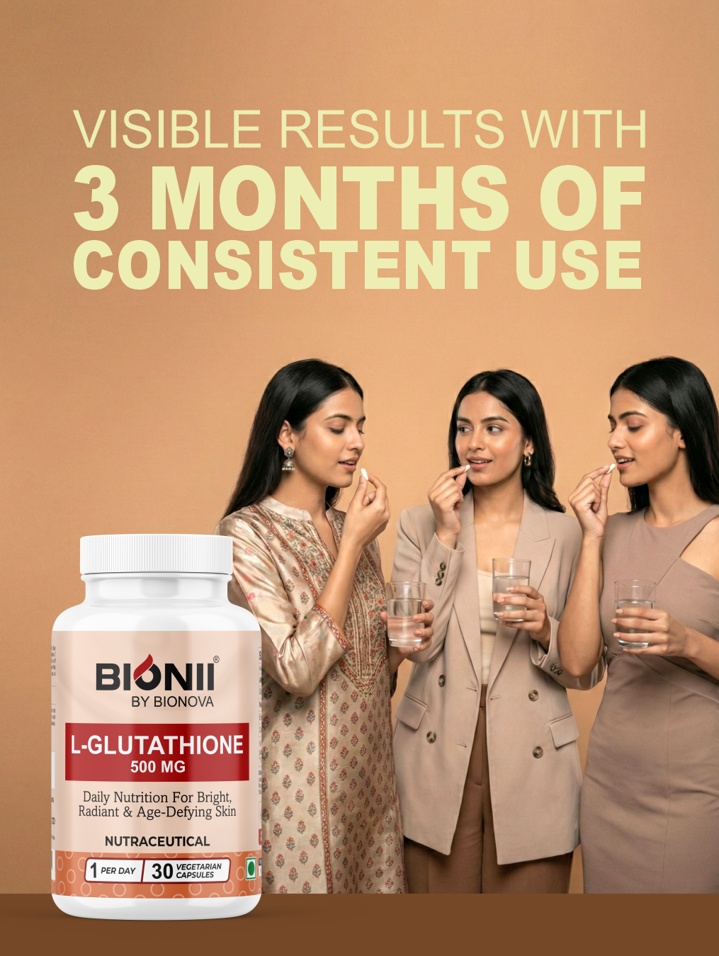 L-Glutathione 600 mg Capsules (30 Capsules) – Daily nutrition for bright, radiant skin