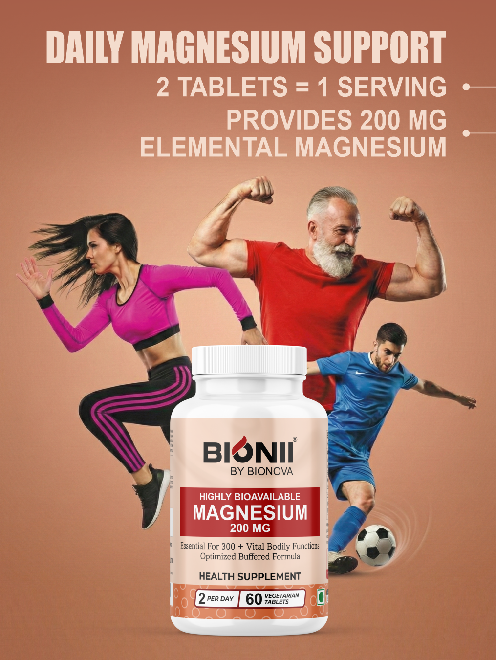 Magnesium 220 mg Tablets (60 Tablets) – Buffered magnesium for daily balance & relaxation