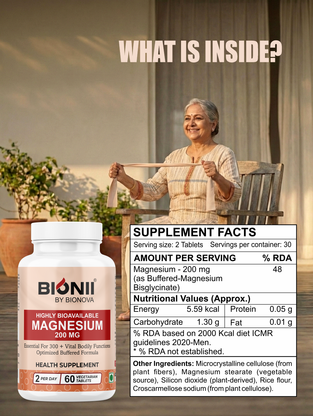 Magnesium 220 mg Tablets (60 Tablets) – Buffered magnesium for daily balance & relaxation