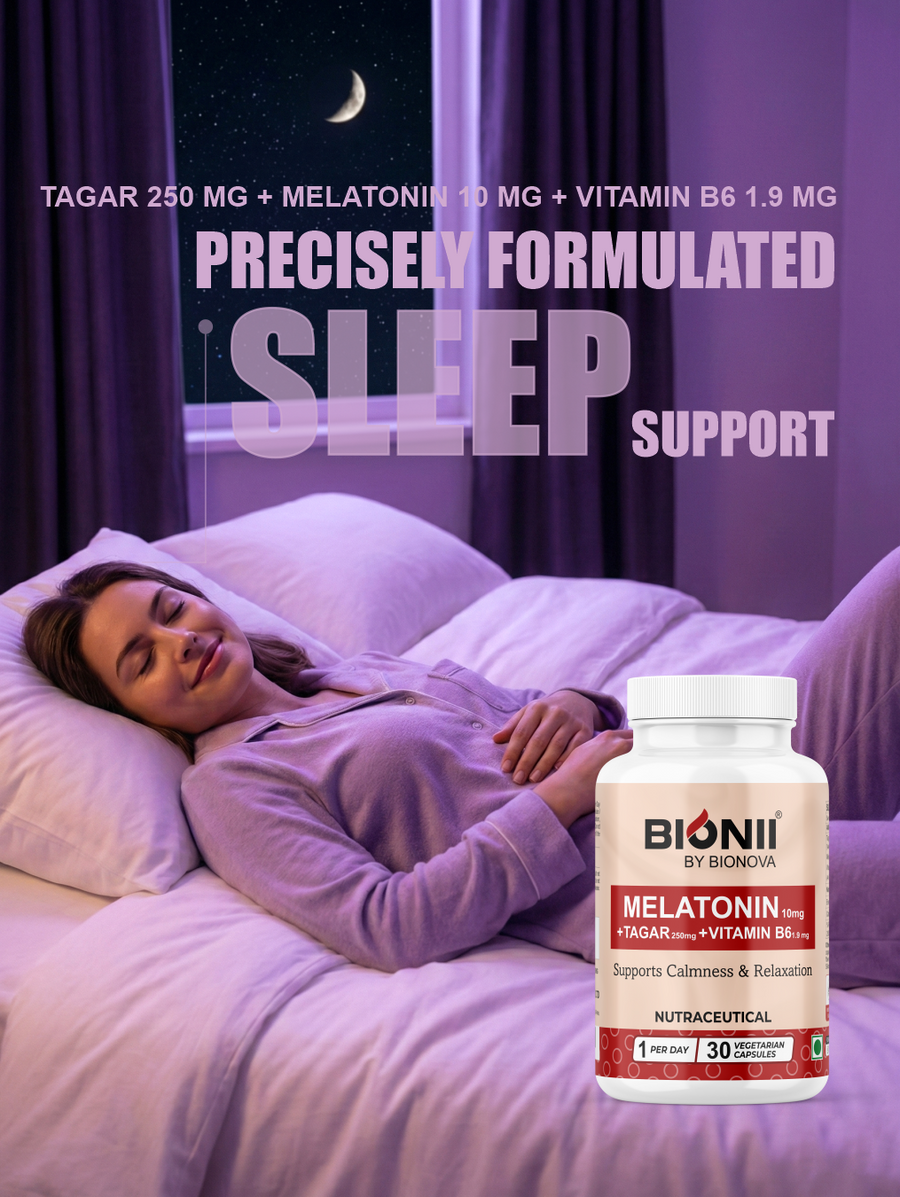 Melatonin 10 mg + Tagar Capsules (30 Capsules) – Supports calmness & relaxation