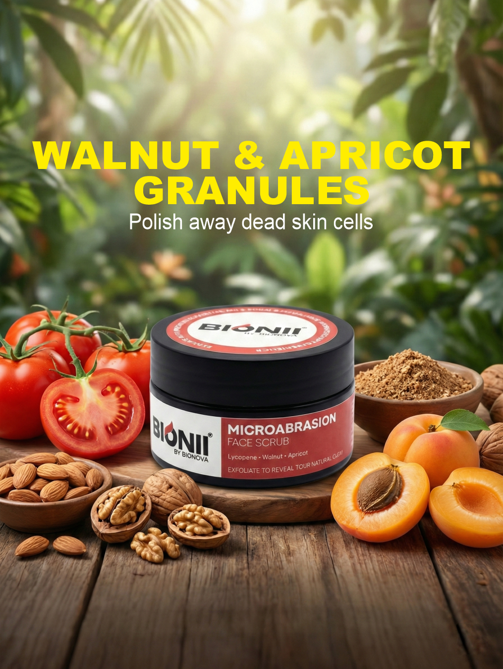 Bionii Micro Abrasion Face Scrub with Lycopene, Walnut & Apricot