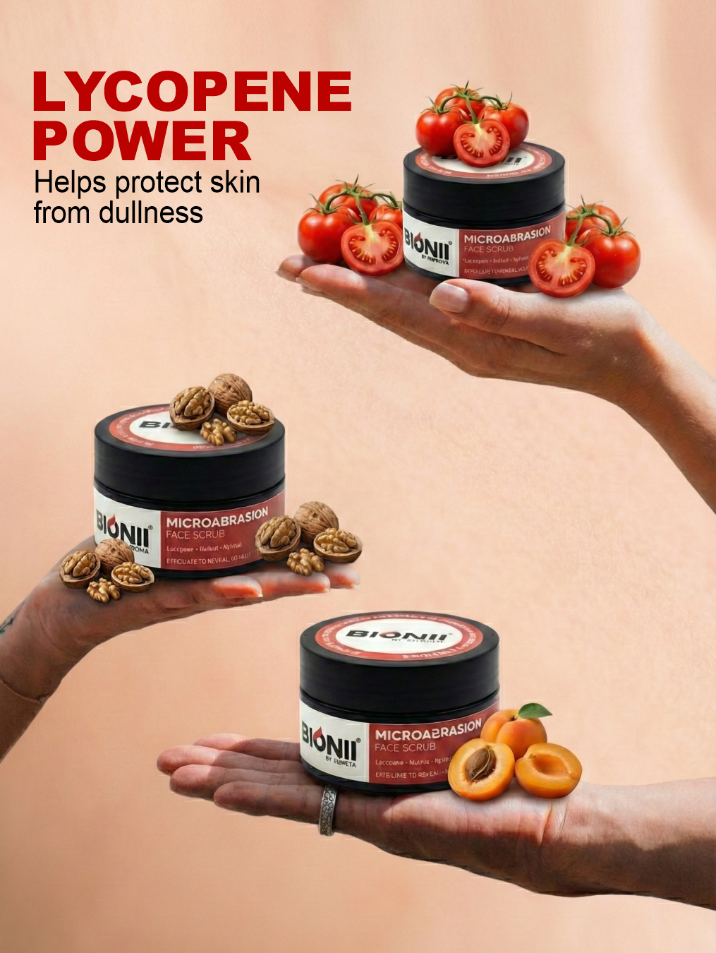 Bionii Micro Abrasion Face Scrub with Lycopene, Walnut & Apricot