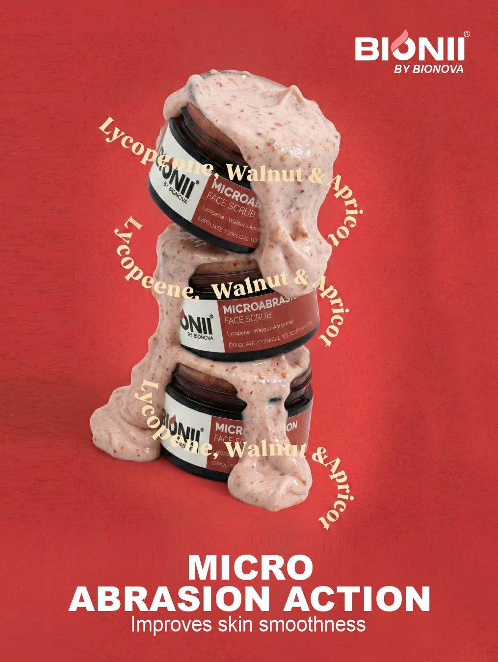 Bionii Micro Abrasion Face Scrub with Lycopene, Walnut & Apricot