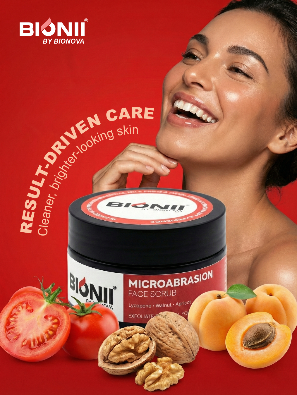 Bionii Micro Abrasion Face Scrub with Lycopene, Walnut & Apricot