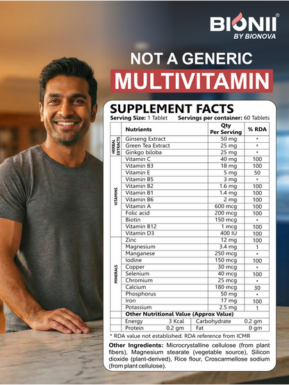 Multivitamin Men Tablets (60 Tablets) – Daily support for strength, stamina & immunity