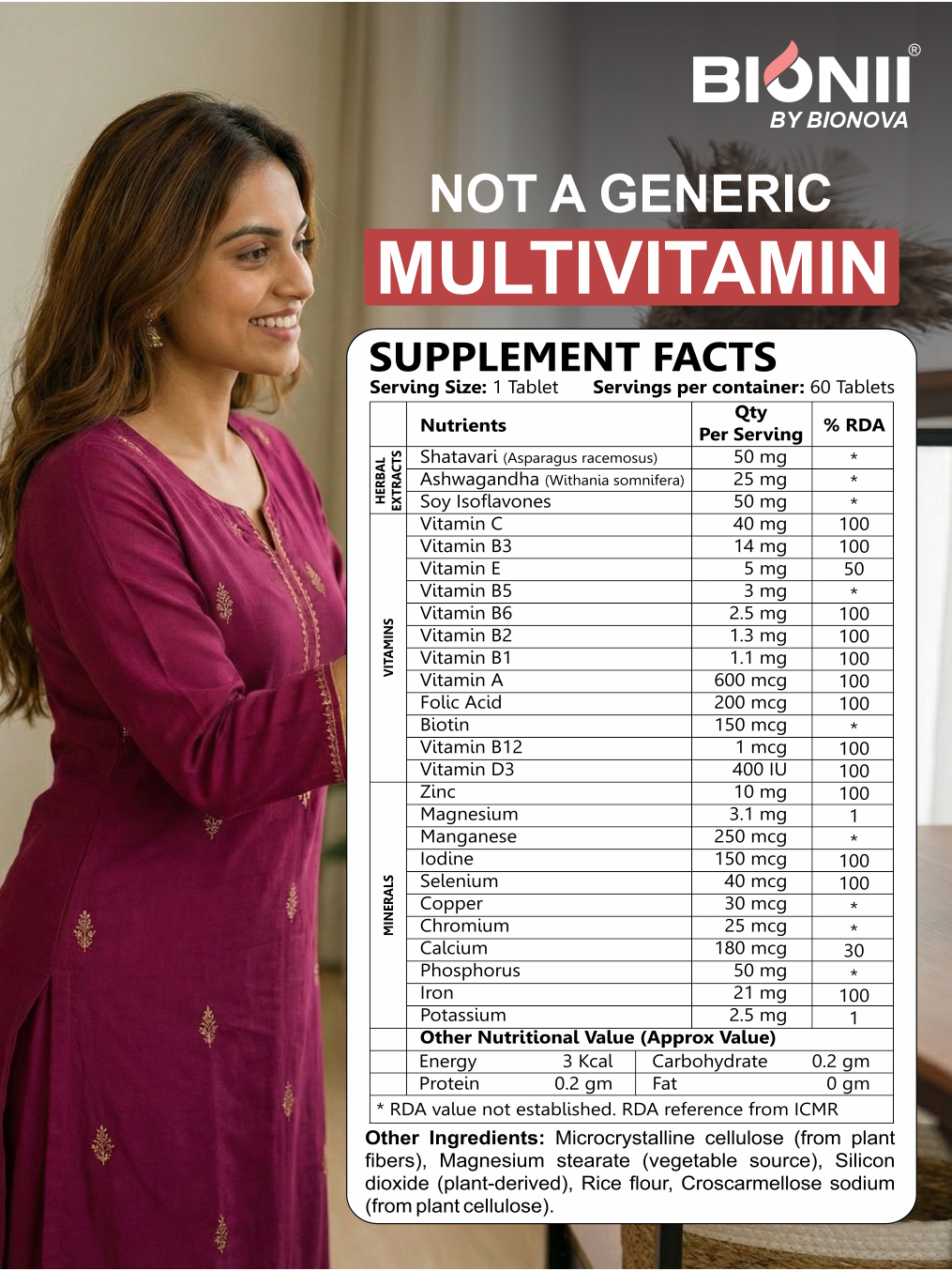 Multivitamin Women Tablets (60 Tablets) – Daily support for beauty, strength & immunity