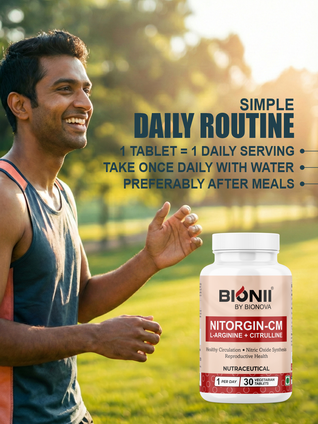 NITORGIN-CM Tablets (30 Tablets) – Supports healthy circulation & nitric oxide levels