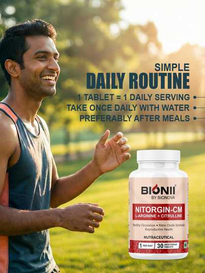 NITORGIN-CM Tablets (30 Tablets) – Supports healthy circulation & nitric oxide levels