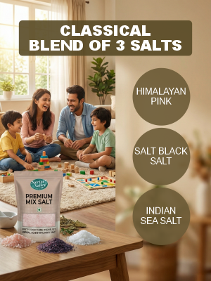 Nectar Valley Premium Mixed Salt 1kg – Himalayan, Indian Sea & Black Salt Blend, Natural & Chemical-Free