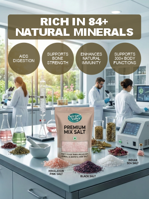 Nectar Valley Premium Mixed Salt 1kg – Himalayan, Indian Sea & Black Salt Blend, Natural & Chemical-Free