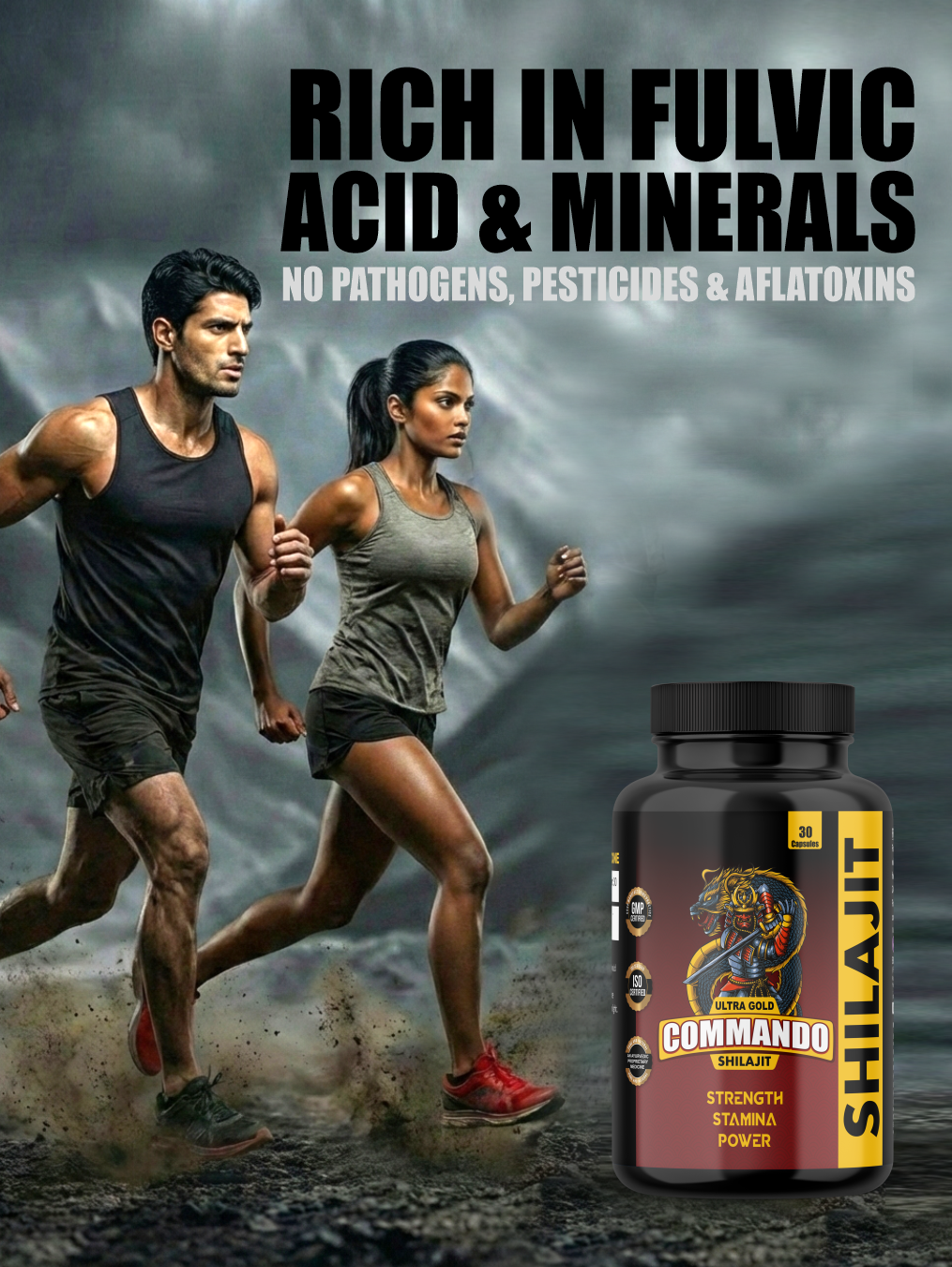 Ultra Gold Commando Shilajit Capsules (30 Capsules) – Ayurvedic Strength, Stamina & Power