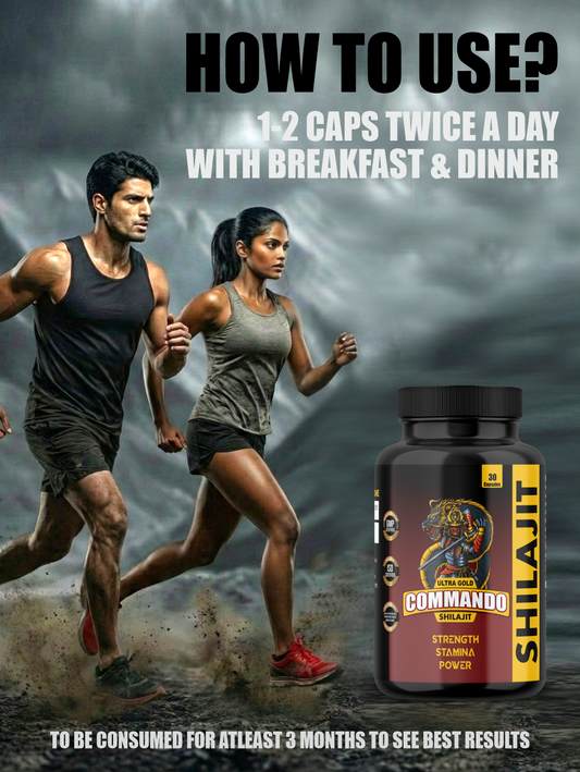 Ultra Gold Commando Shilajit Capsules (30 Capsules) – Ayurvedic Strength, Stamina & Power