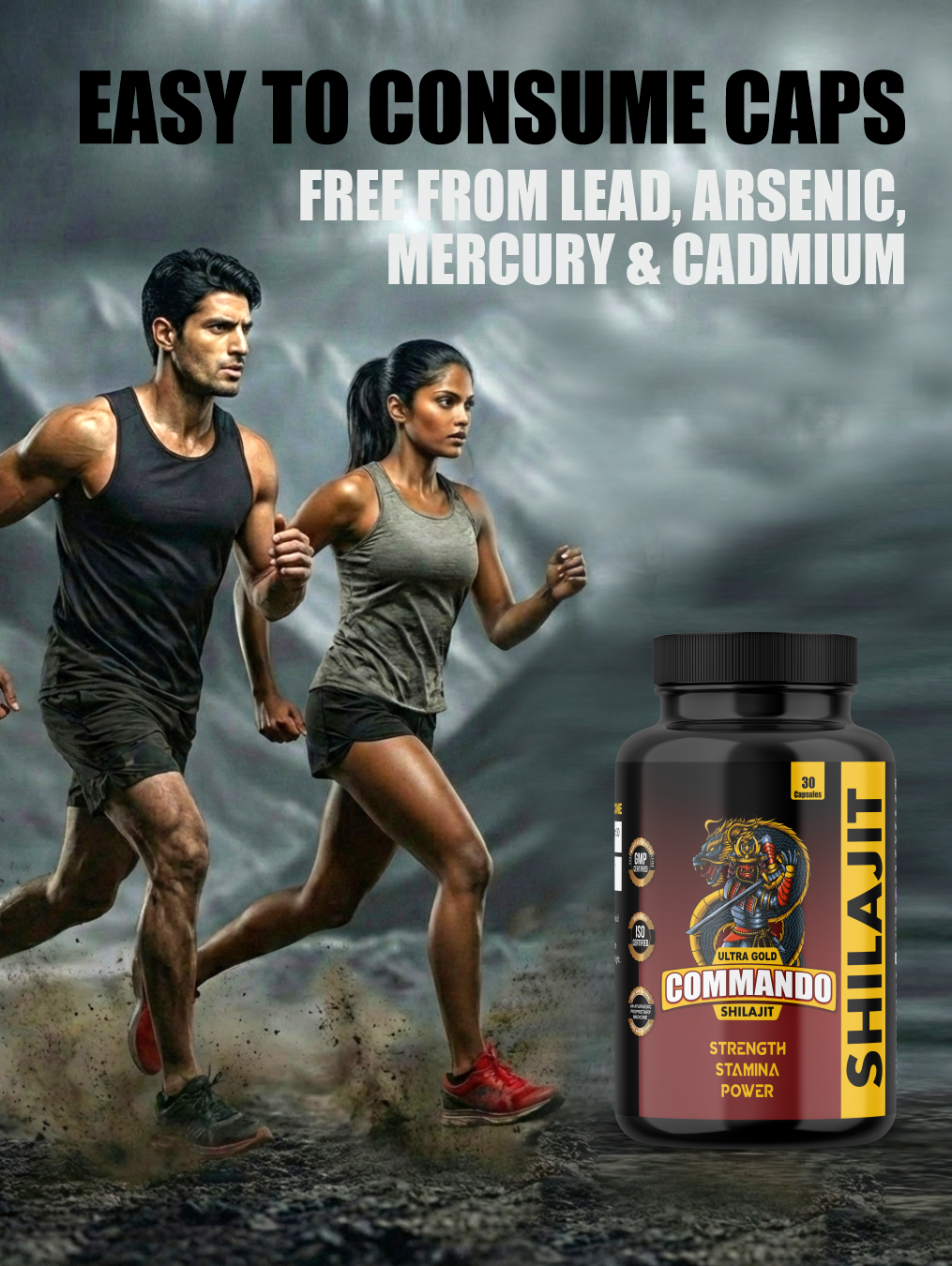 Ultra Gold Commando Shilajit Capsules (30 Capsules) – Ayurvedic Strength, Stamina & Power