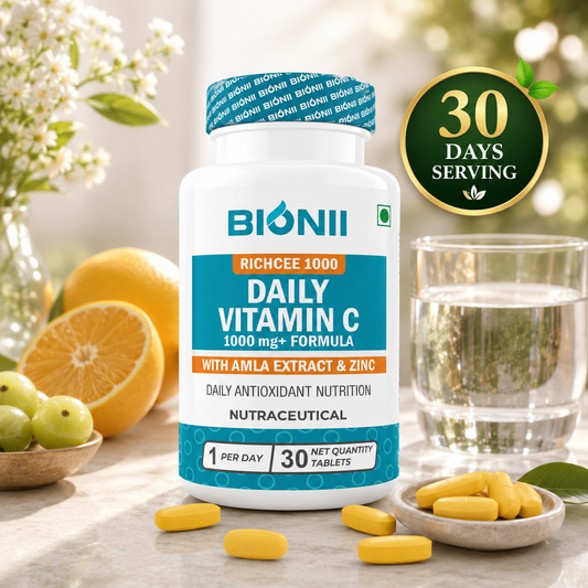 RICHCEE 1000 Tablets (30 Tablets) – Gentle vitamin C for strong immunity & daily vitality