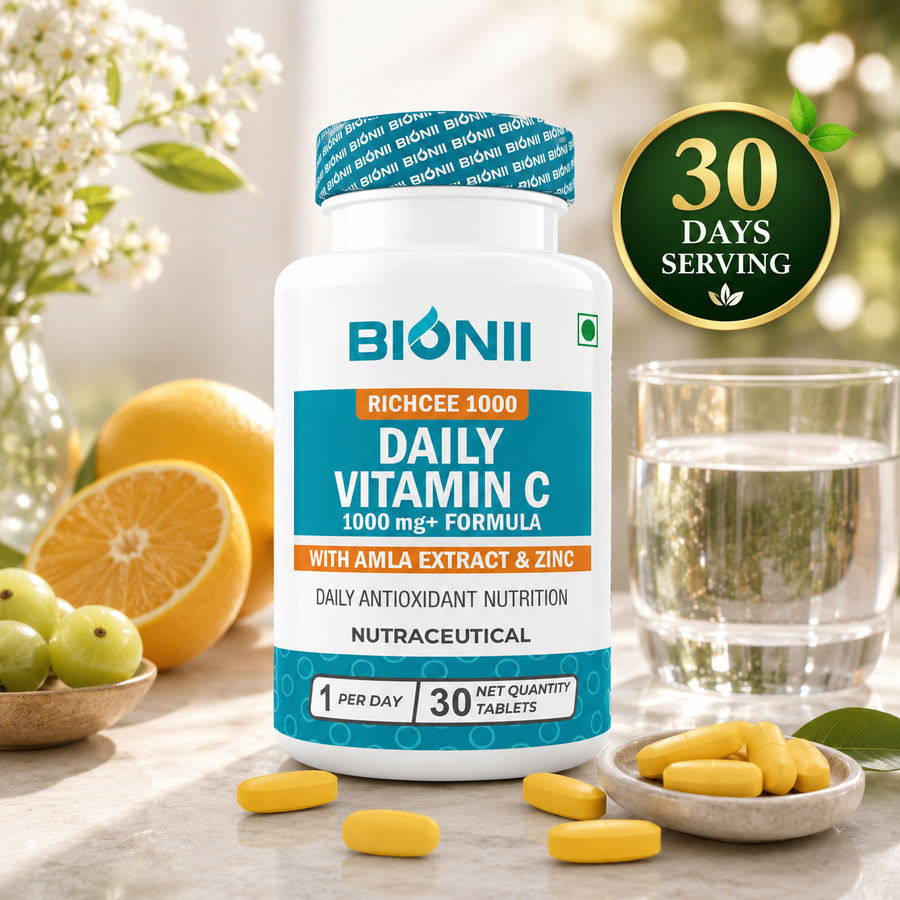 RICHCEE 1000 Tablets (30 Tablets) – Gentle vitamin C for strong immunity & daily vitality