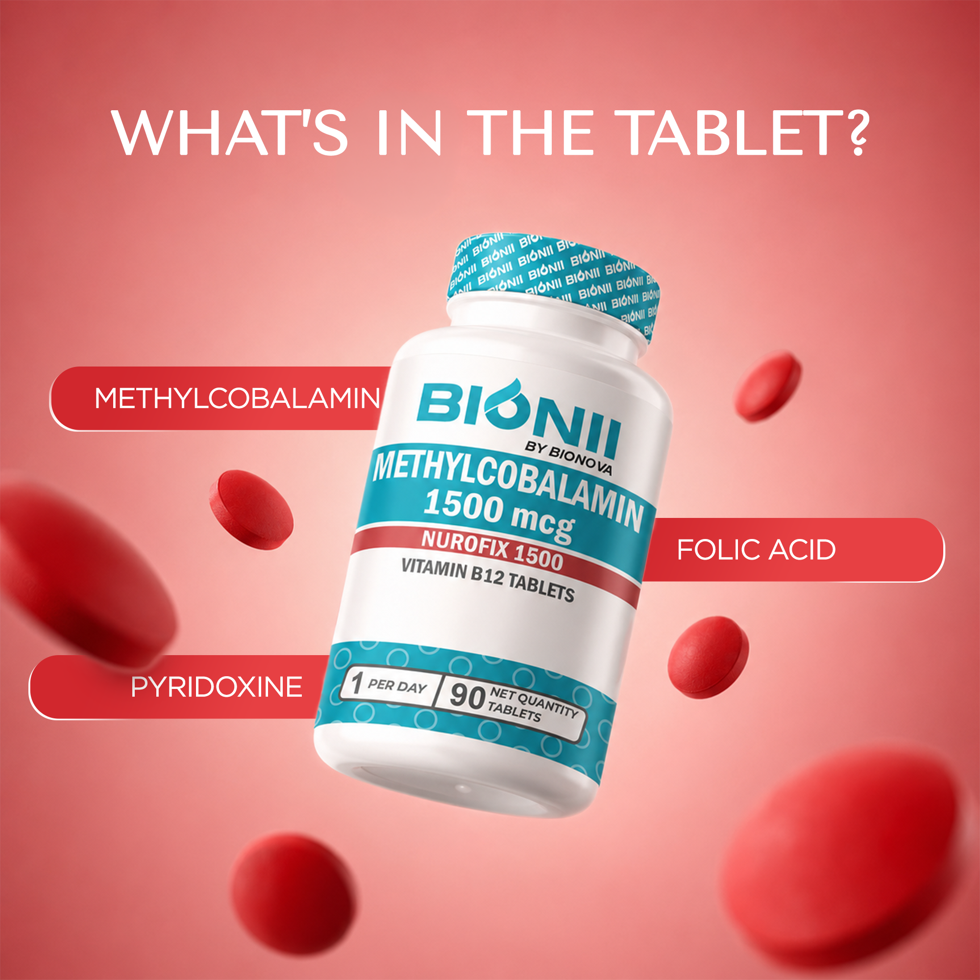 Vegetarian Vitamin B12 Tablets (30 Tablets) – Daily active B12 for energy & vitality