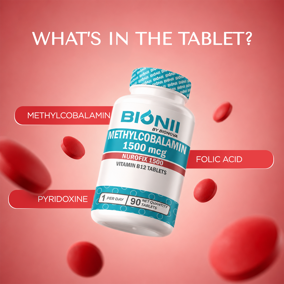 Vegetarian Vitamin B12 Tablets (30 Tablets) – Daily active B12 for energy & vitality