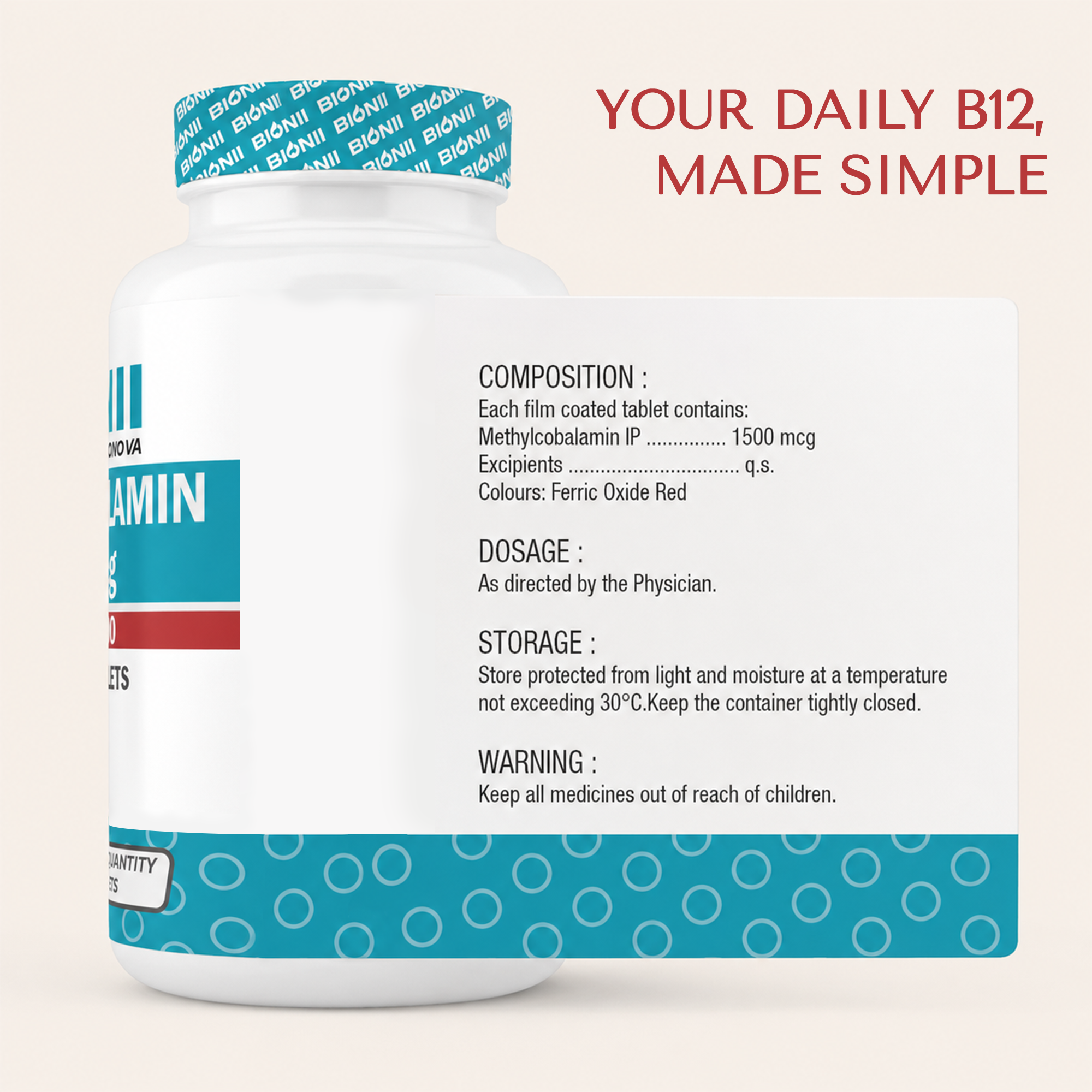 Vegetarian Vitamin B12 Tablets (30 Tablets) – Daily active B12 for energy & vitality