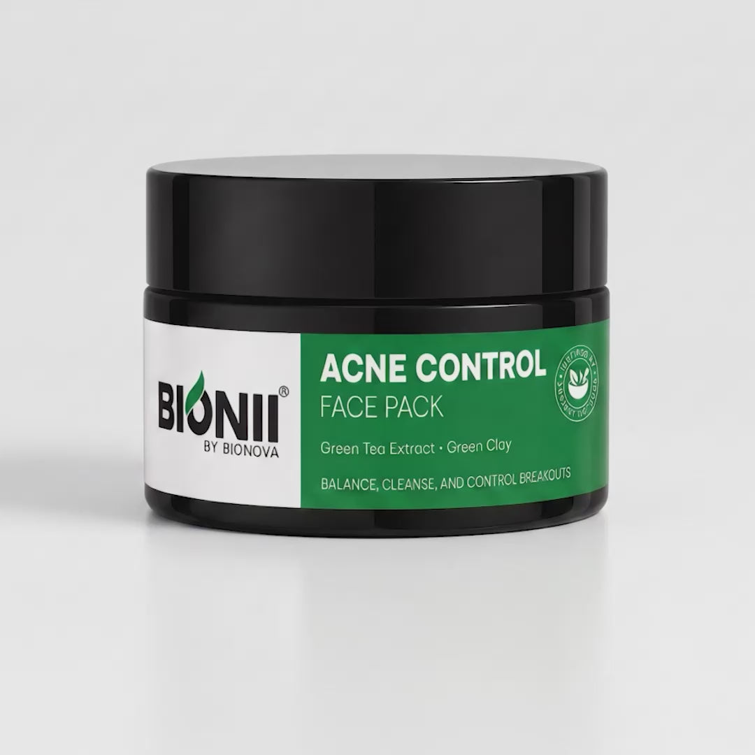 Acne Control Face Pack – Green Tea Extract & Green Clay | Balances, Cleanses & Controls Breakouts